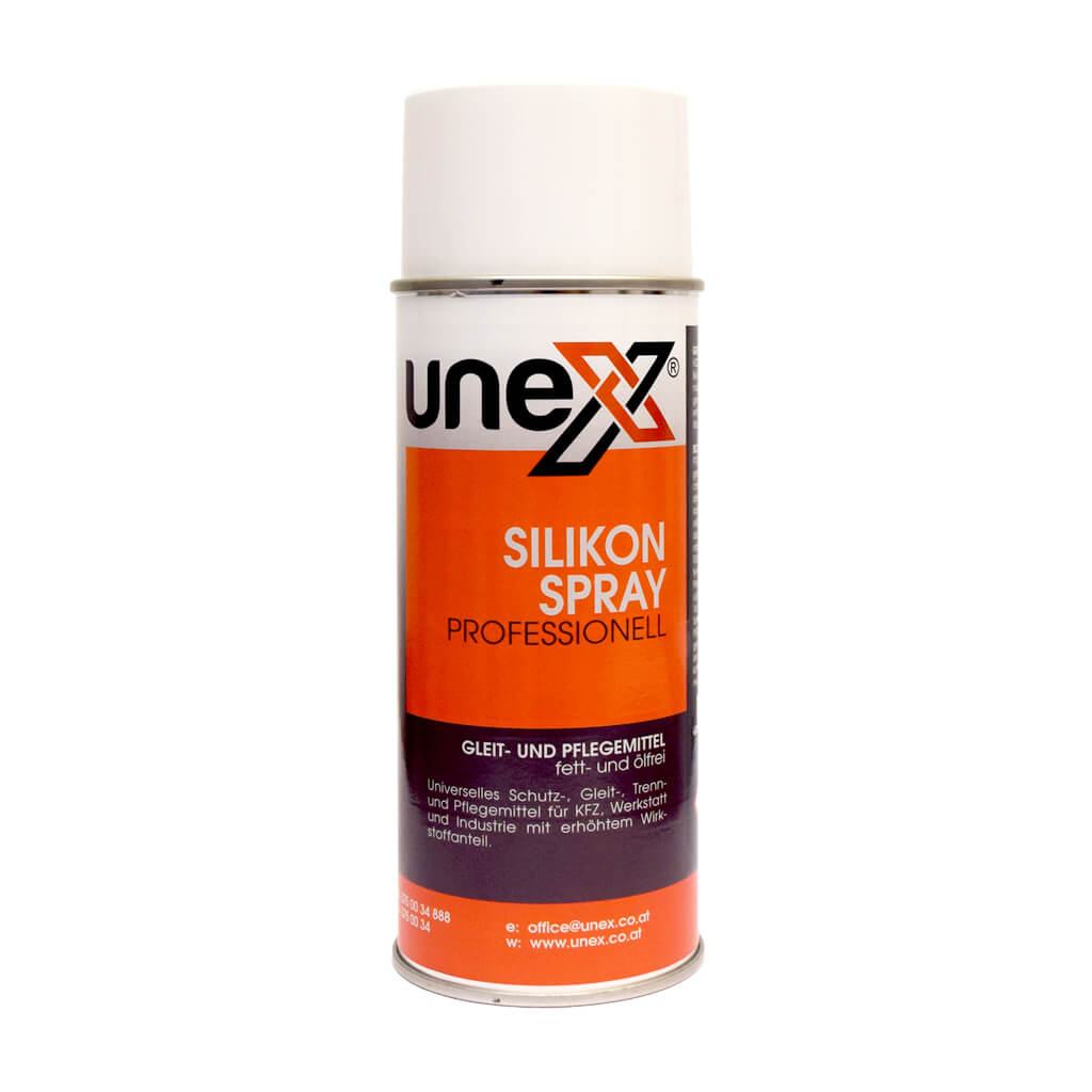 UNEX Silikonspray – Fettfreies Gleit-, Schutz- & Pflegespray für KFZ, Werkstatt & Industrie