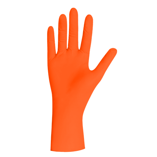[UNEX11647] Nitril Handschuhe M orange puderfrei Gripp 100 Stück/Pkg